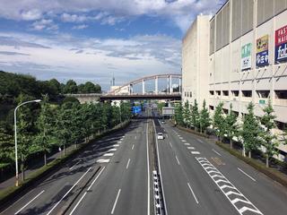 コースとなった南大沢駅前を通る「多摩ニュータウン通り」.jpg